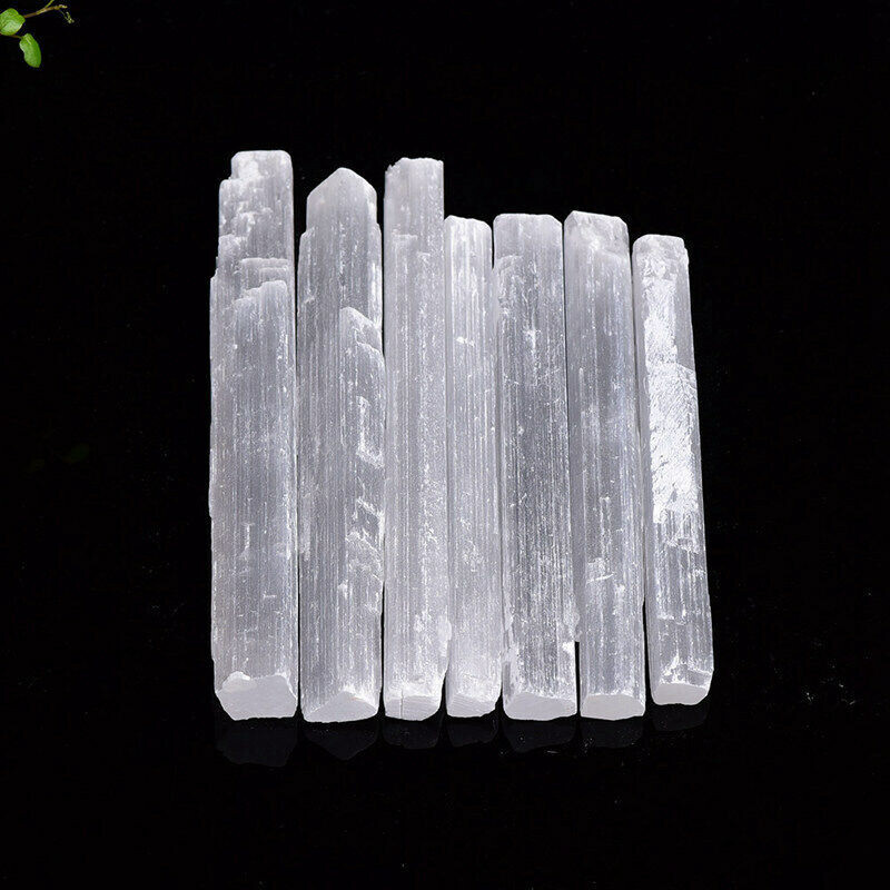 3pc Natural White Gypsum Wand Quartz Crystal Selenite Stick Mineral Healing