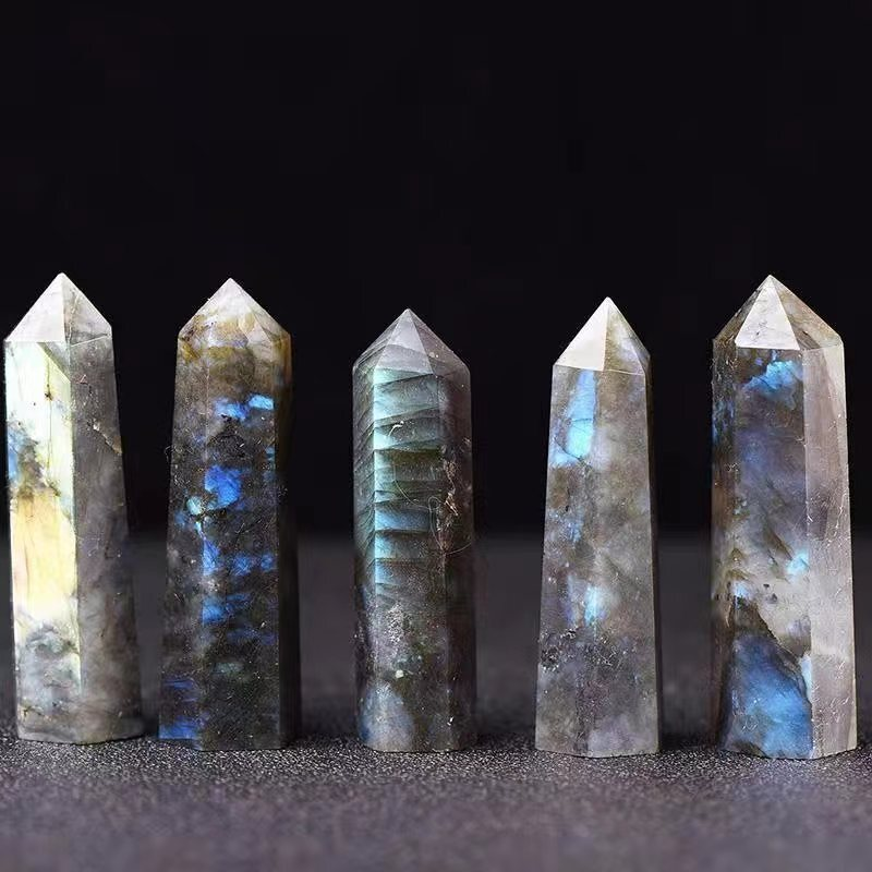 Natural Crystal Point Wand Tower Column Chakra Obelisk Quartz Healing Stone Rock