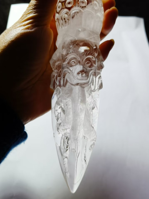 Giant Tibetan High Altitude Clear Quartz Crystal Amulet Dorje Vajra Phuba 10.2''