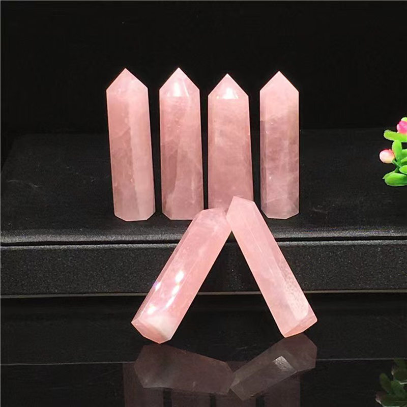 Natural Crystal Point Wand Tower Column Chakra Obelisk Quartz Healing Stone Rock