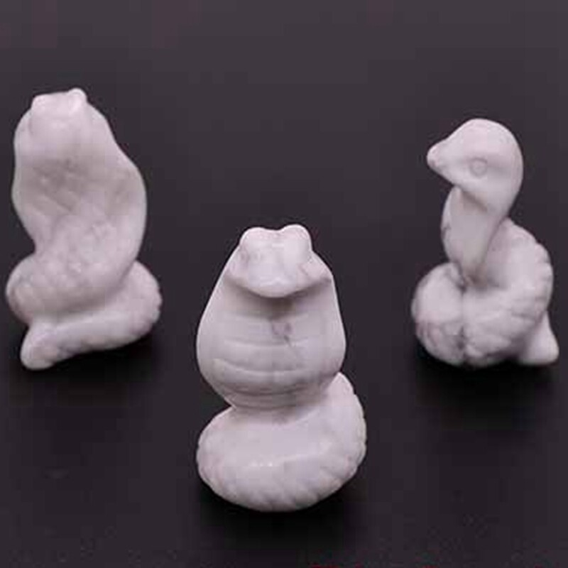Natural Quartz Crystal Carved Snake Viper Healing Stone Cobra Animal Decor Reiki