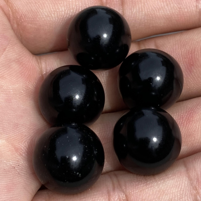 10pcs Natural Obsidian Ball Quartz Crystal Sphere 15mm+ Polishing Healing