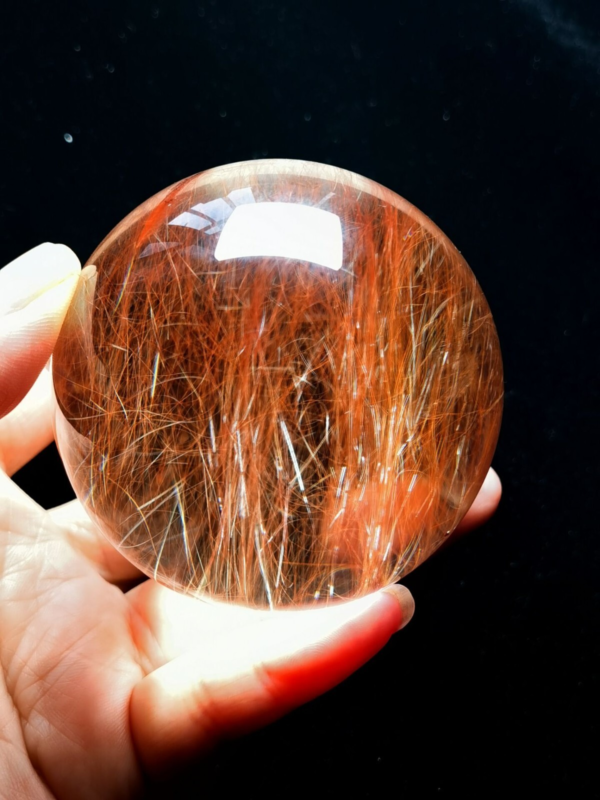 Museum Collection Tibetan High Altitude Red Rutilated Ball Sphere Orb Gem 2.48'