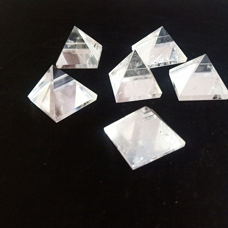 Natural Clear Quartz Crystal Orgone Energy Pyramid Healing Mineral Stone Tower