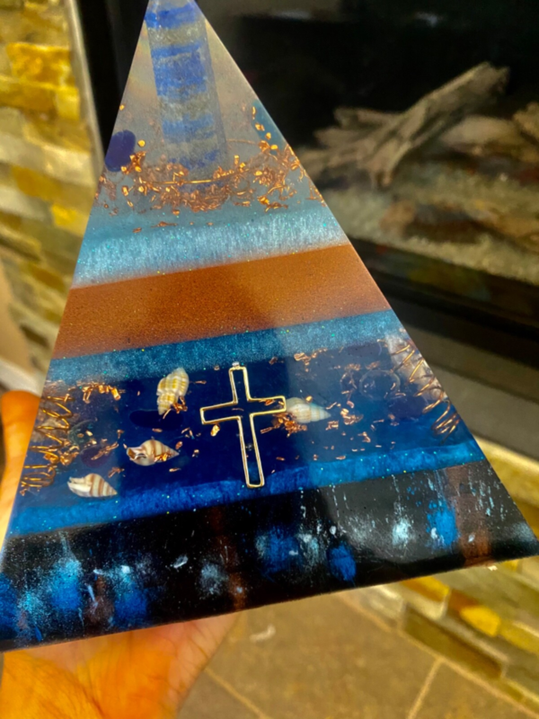 XL 15mm orgonite pyramid large emf protection, meditation, healing, reiki