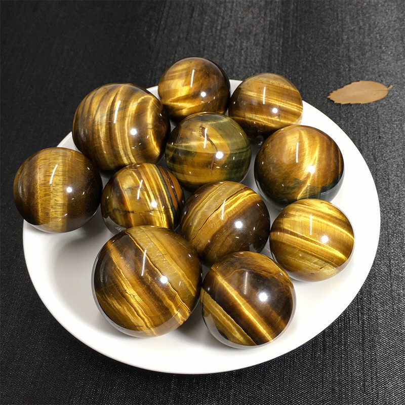 AAAA 40mm Natural Tiger's eye jasper sphere Quartz Crystal Ball Healing US Ship