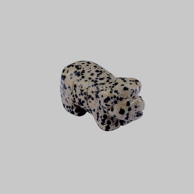 Raw Natural Quartz Crystal Skull Carved Pig Wild Boar Piggy Animal Healing Stone