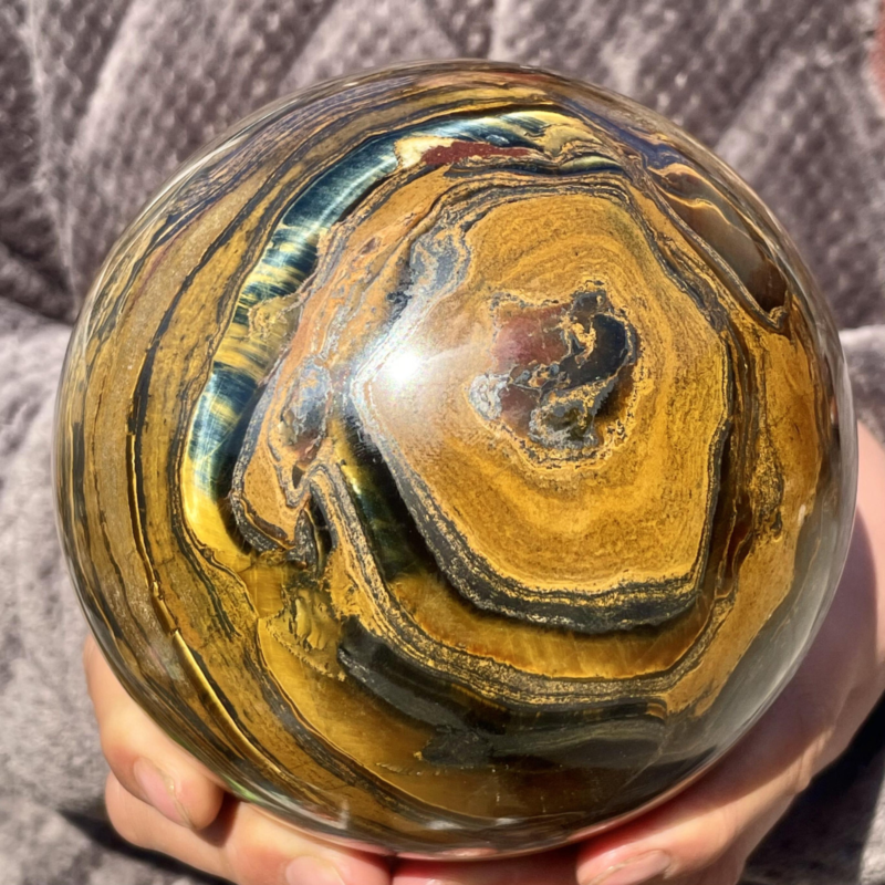 7.27LB Natural Tiger's Eye Ball Quartz Crystal Sphere Gem Healing Décor