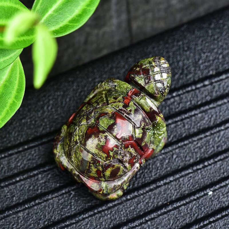 Natural Quartz Crystal Carved Longevity Tortoise Healing Gemstone Animal Turtle