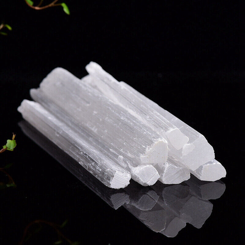 3pc Natural White Gypsum Wand Quartz Crystal Selenite Stick Mineral Healing