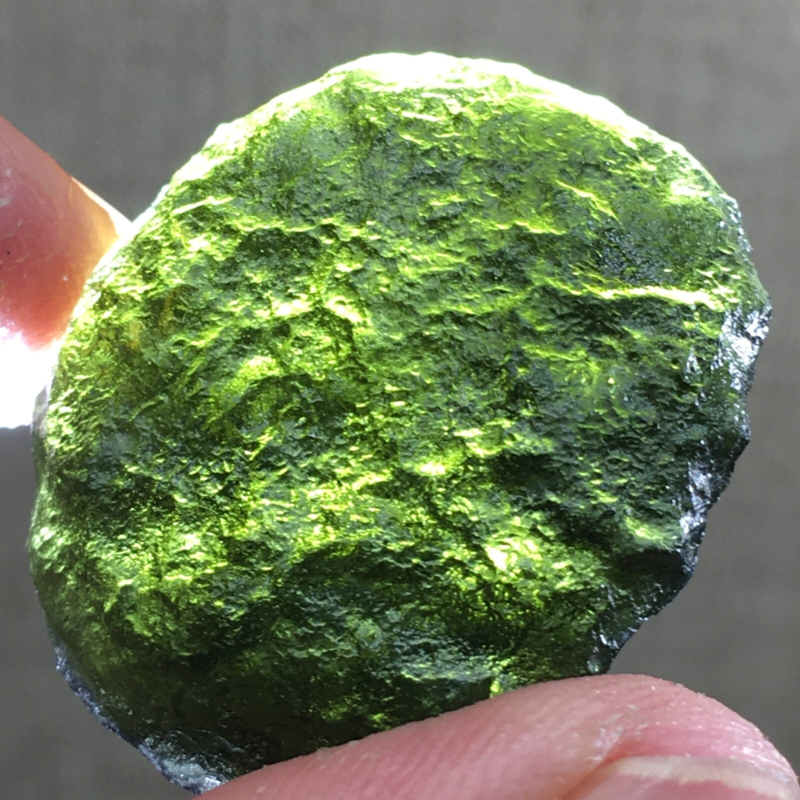 59.2Ct MOLDAVITE From Czech Republic From Meteorite Impact With Chips