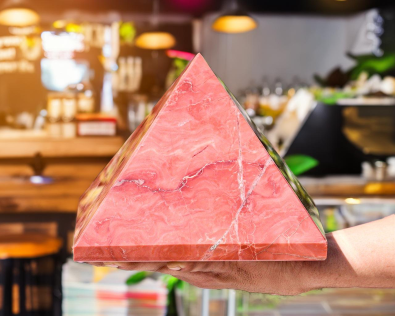 Pink Bustamite Pyramid - 19CM Healing Crystal for Chakra & Aura Balancing Spirit
