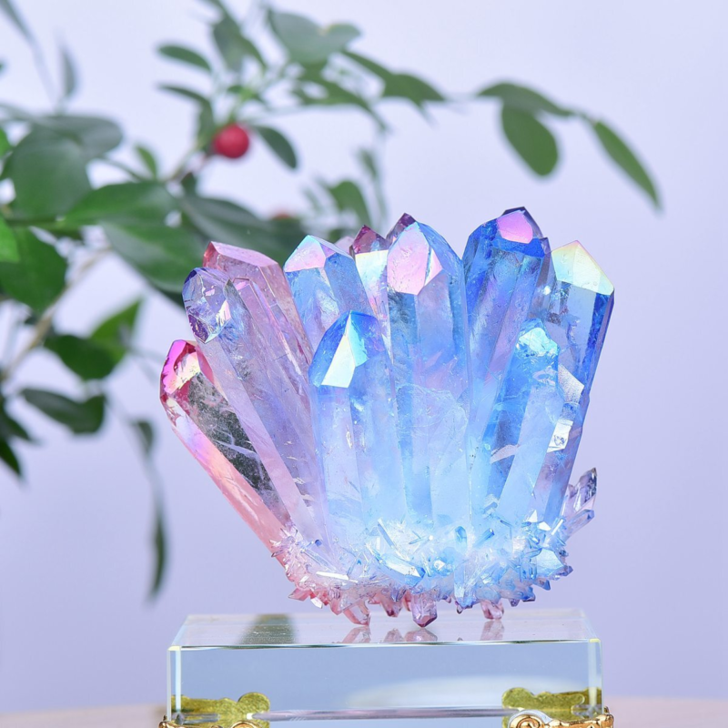 0.84LB Electroplated Color Crystal Cluster Crystal Mineral Reiki Healing