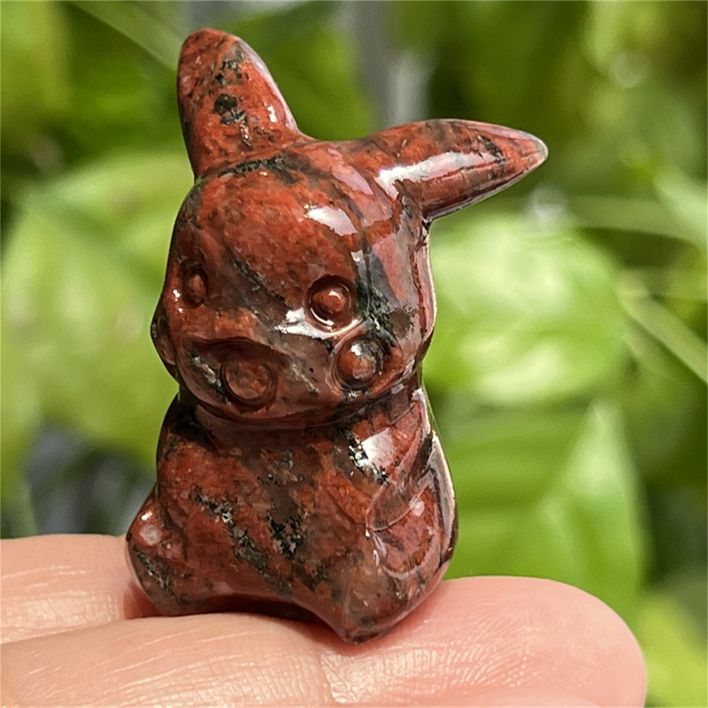 1.5" Natural quartz carved Pikachu skull Quartz crystal skull reiki healing
