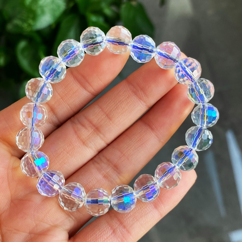 9.7mm Natural Blue Moonstone Strong Light Crystal Beads Bracelet