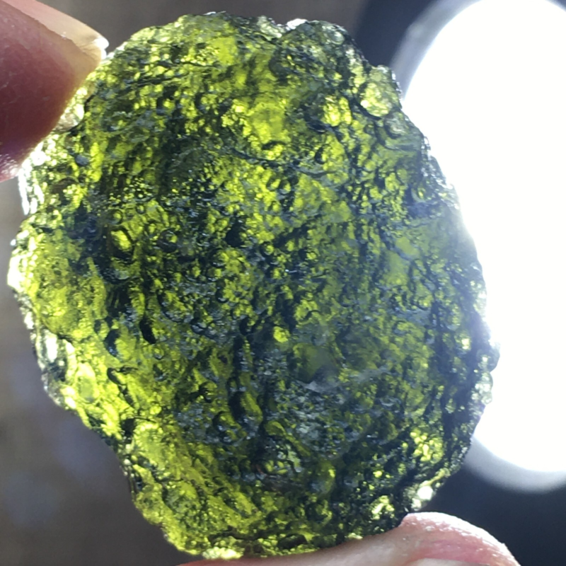 80.1Ct MOLDAVITE From Czech Republic From Meteorite Impact With Chips
