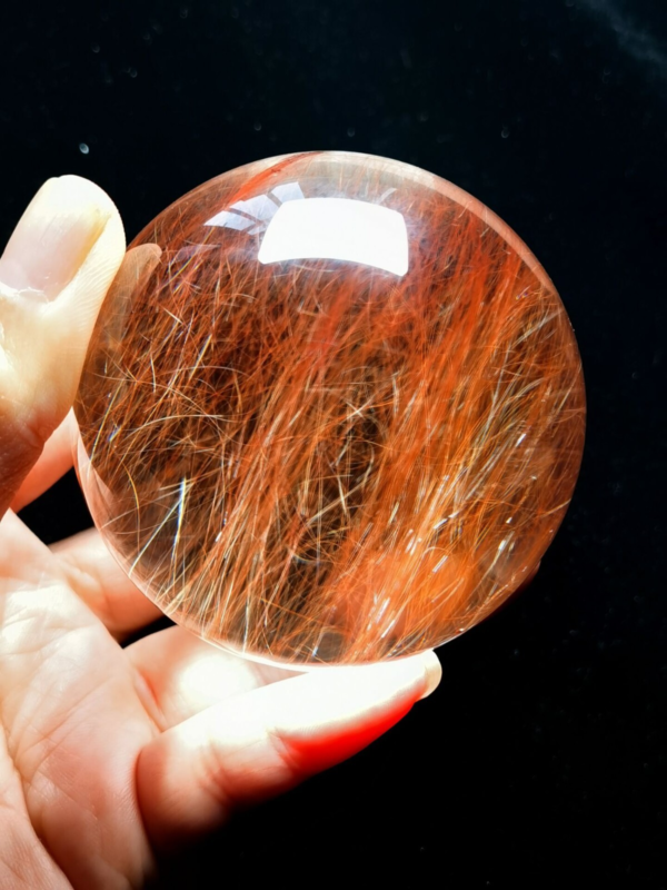 Museum Collection Tibetan High Altitude Red Rutilated Ball Sphere Orb Gem 2.48'