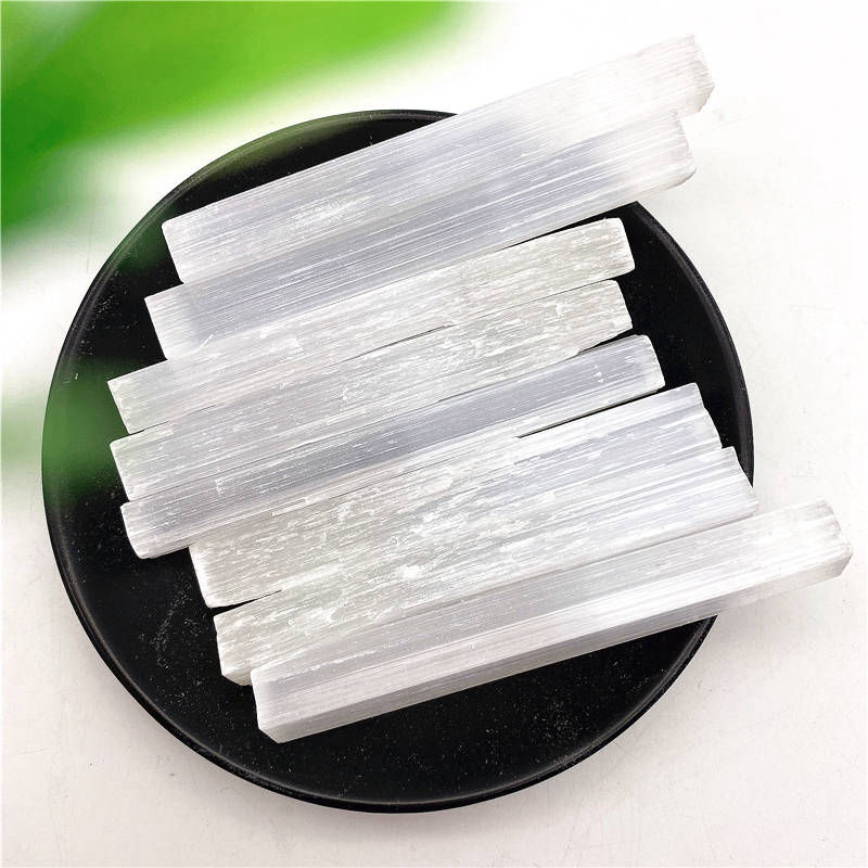 10Pcs Natural Quartz Selenite Stick Wand White Gypsum Crystal Point Stone Blades