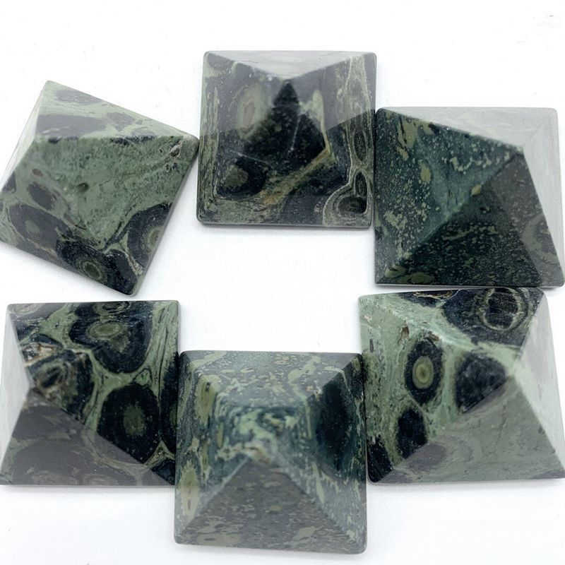 Natural Malachite Quartz Crystal Peacock Eye Pyramid Orgone Energy Tower Healing