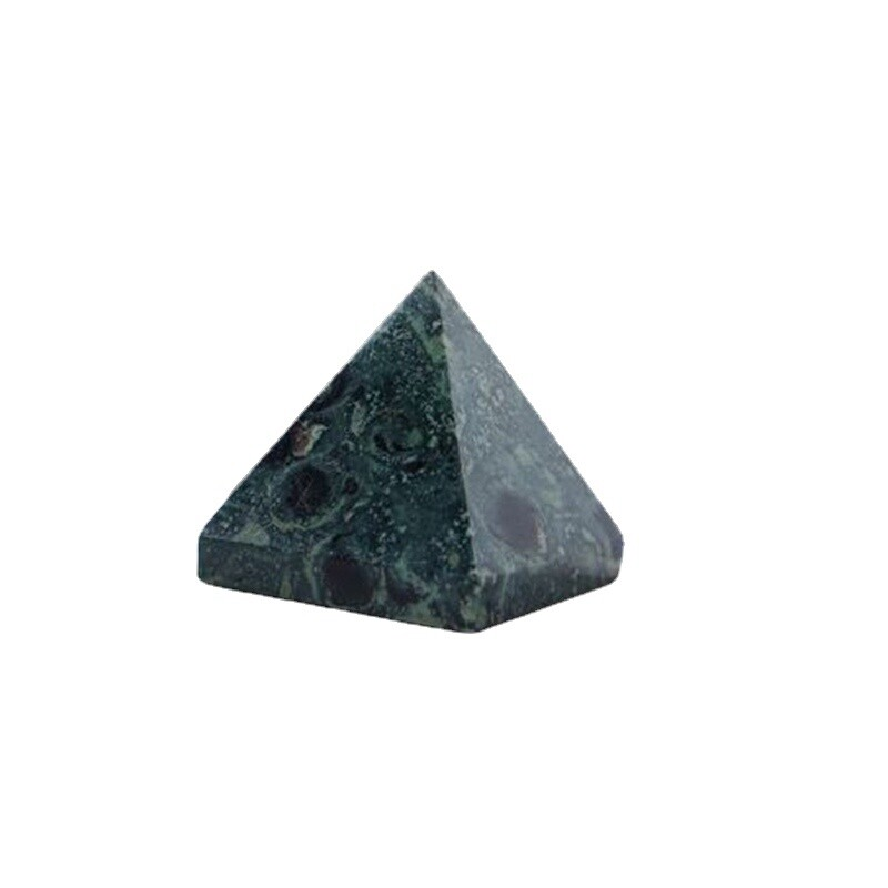 Natural Malachite Stone Peacock Eye Pyramid Quartz Crystal Gems Healing Tower
