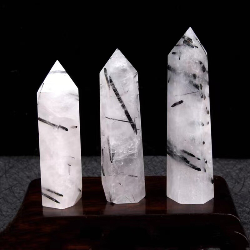 Natural Crystal Point Wand Tower Column Chakra Obelisk Quartz Healing Stone Rock