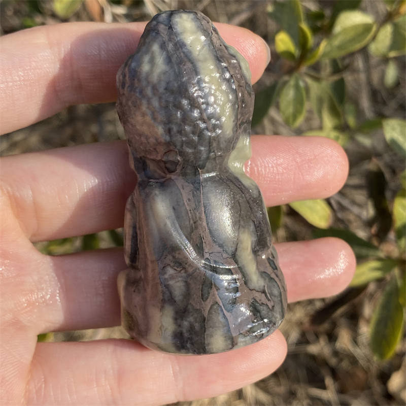 1pc Natural stone Buddha hand carved Quartz Crystal stone skull Reiki healing