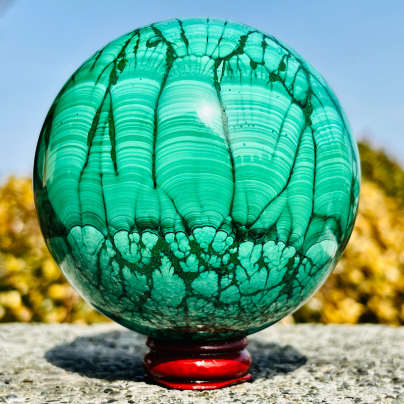 2.7LB Natural Malachite Quartz Sphere Crystal Ball Decoration Collection Gift