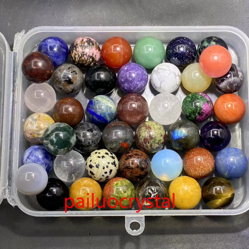 10pcs Wholesale Natural mixed Ball Quartz Crystal Sphere Reiki Healing Gem 15mm+
