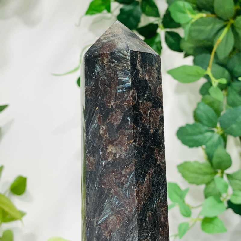658g Natural Firework Stone Quartz Obelisk Crystal Wand Point Tower Healing