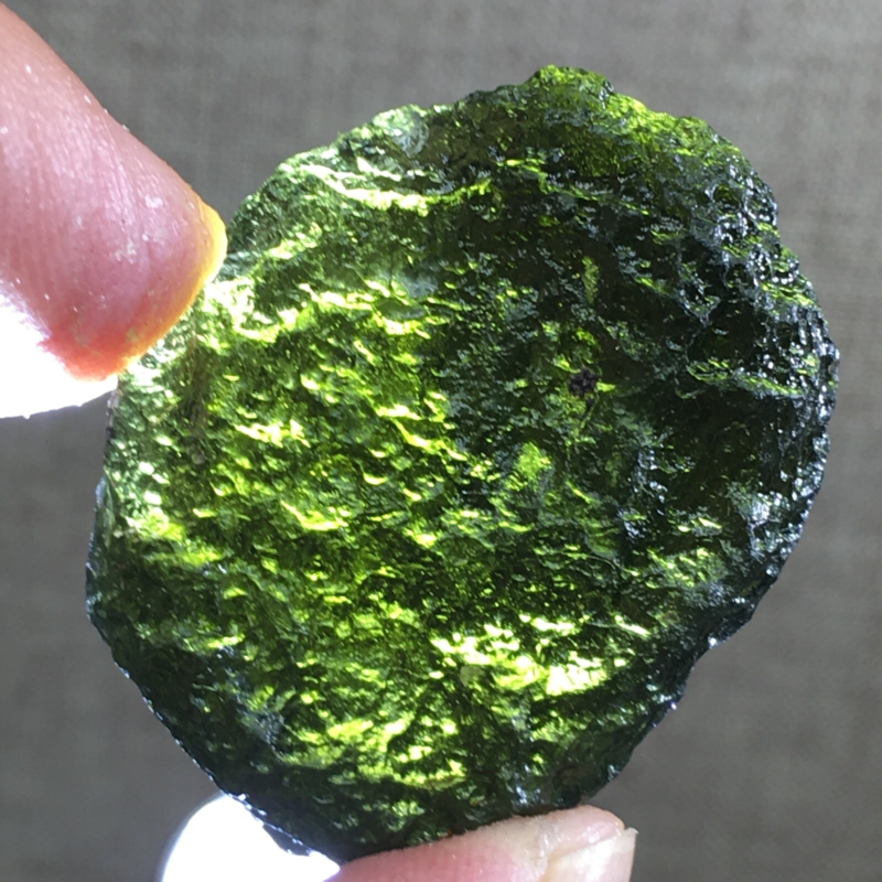 78.4Ct MOLDAVITE From Czech Republic From Meteorite Impact With Chips