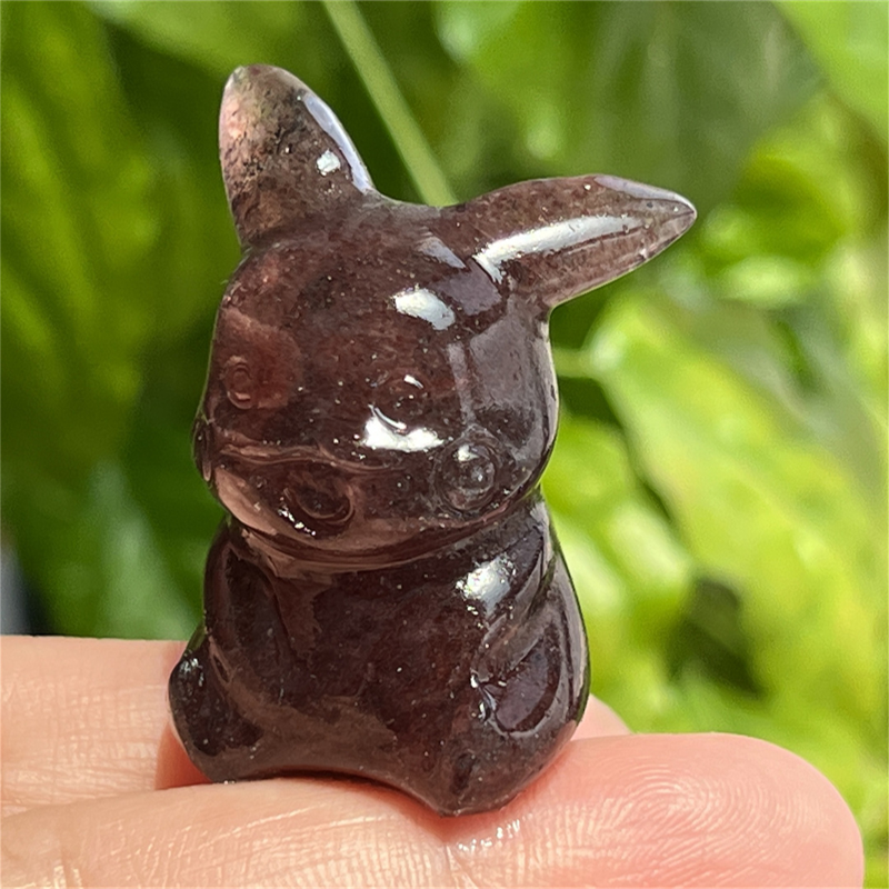 1.5" Natural quartz carved Pikachu skull Quartz crystal skull reiki healing