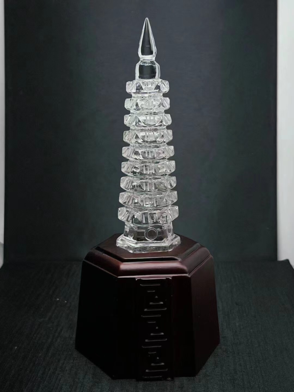 1.34LB Natural clear White pyramid Quartz point Crystal Reiki Healing+stand