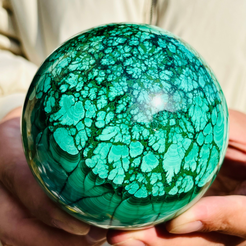 2.7LB Natural Malachite Quartz Sphere Crystal Ball Decoration Collection Gift