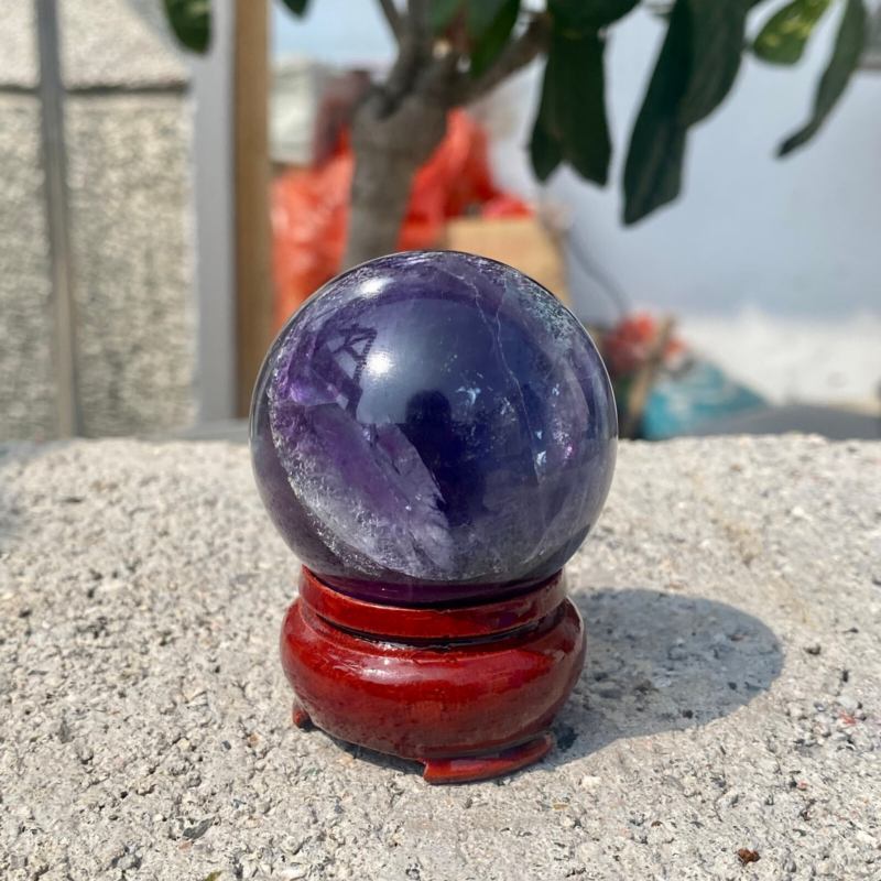 150g Natural Rainbow Fluorite Sphere Quartz Crystal Ball Healing Decor