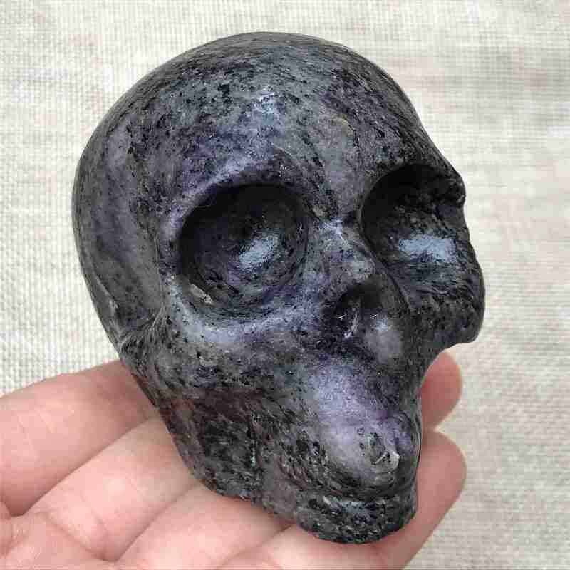 0.41Kg Natural black jade quartz skull carved Quartz Crystal skull Healing