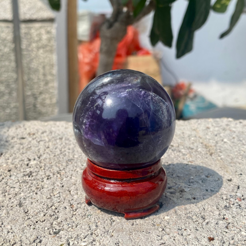 150g Natural Rainbow Fluorite Sphere Quartz Crystal Ball Healing Decor