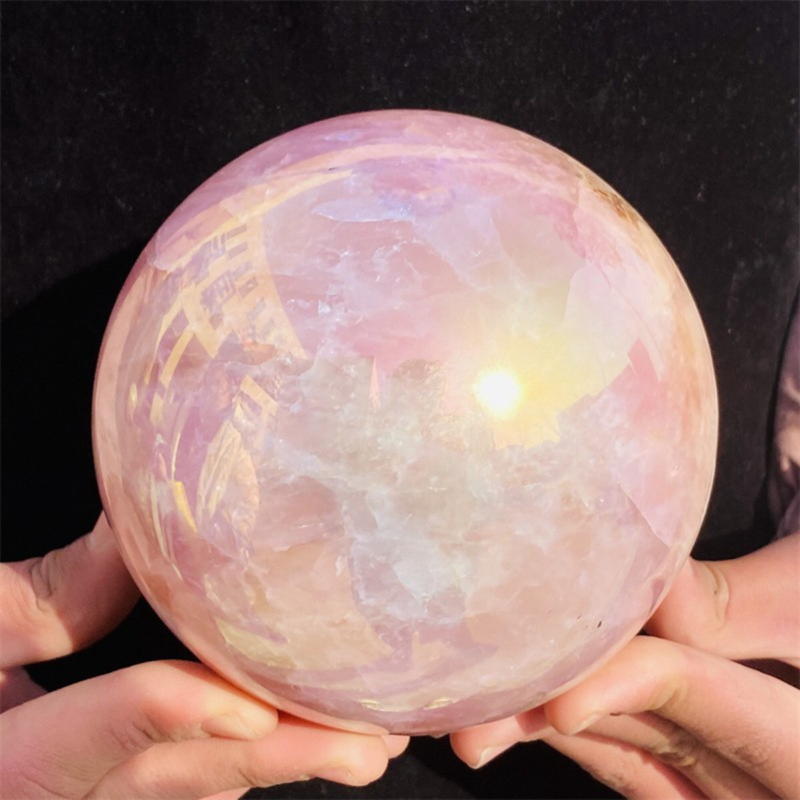 2210g Rose Crystal Ball Treasure electroplated Powder Energy Healing Sphere