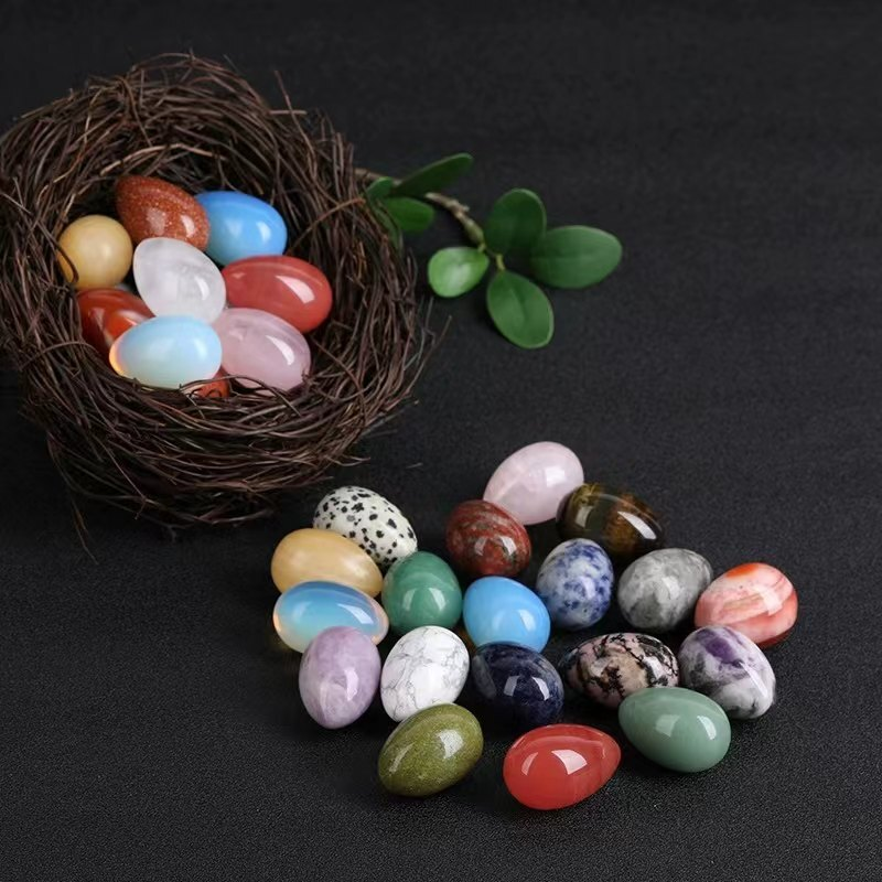 AAA Natural Multicolor Egg-shaped Magic Crystal Healing Ball Sphere Gemstone 1Pc