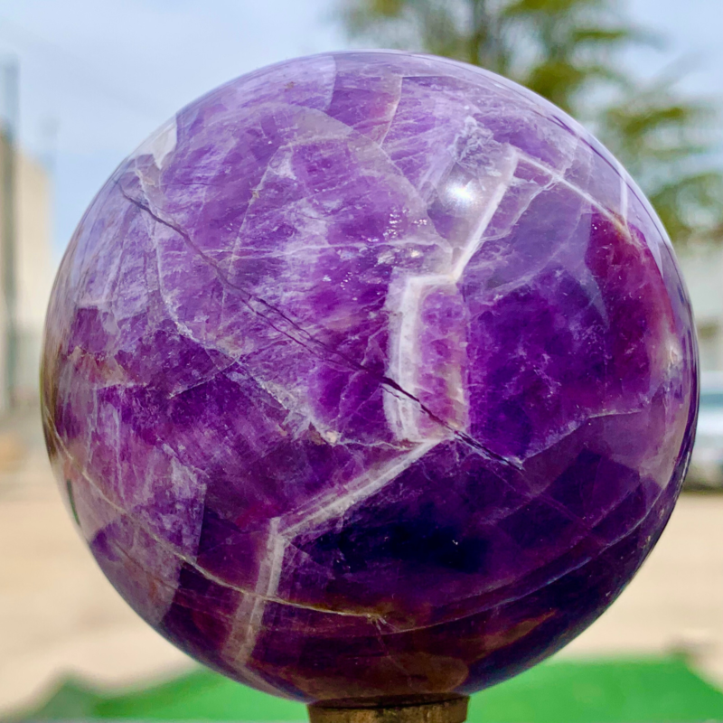1.14LB Natural beautiful Dream Amethyst Quartz Crystal Sphere Ball Healing