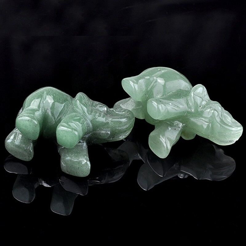 Natural Quartz Crystal Skull Carved Elephant Healing Gemstone Animal Sculpture