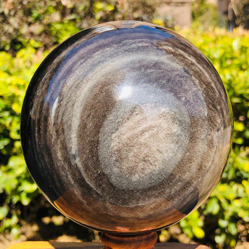 4.55LB Natural Silver Obsidian Sphere Crystal quartz Ball Healing