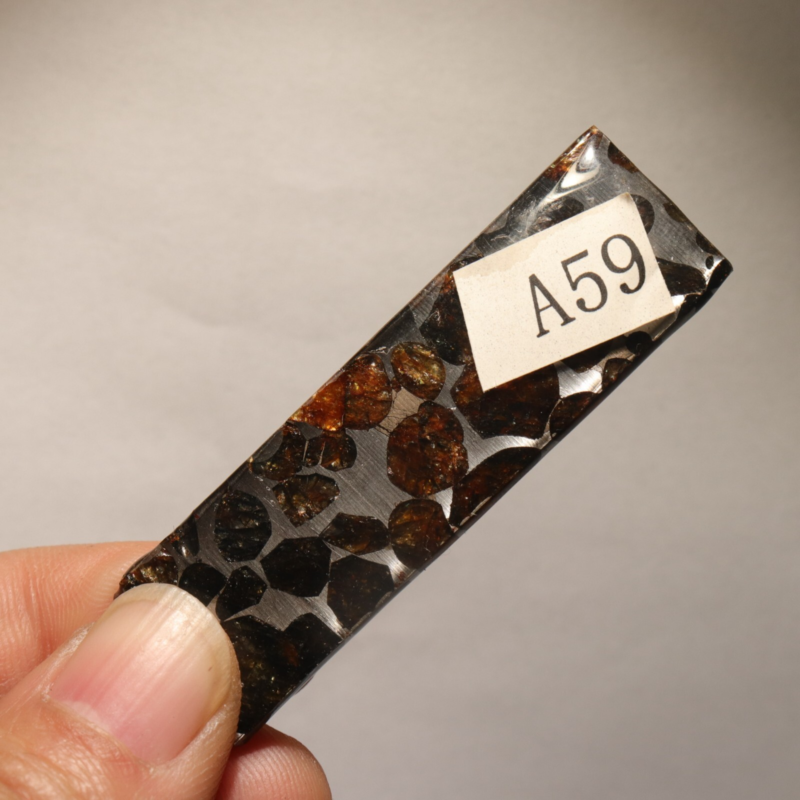 7g Rare slices of Kenyan Pallasite olive meteorite A59