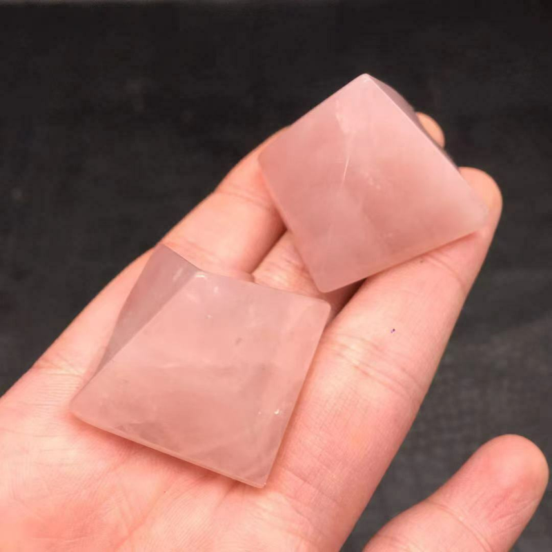 Natural Raw Pink Rose Quartz Gemstone Crystal Energy Reiki Mineral Tower Pyramid