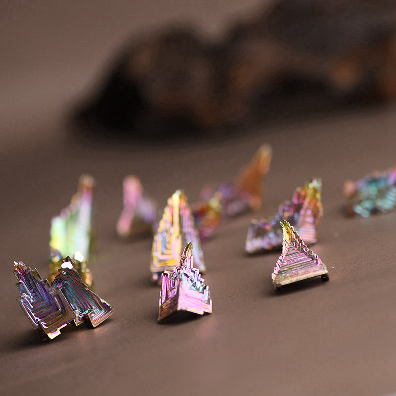 Natural Rainbow Aura Titanium Bismuth Healing Crystal Gemstone Specimens Reiki