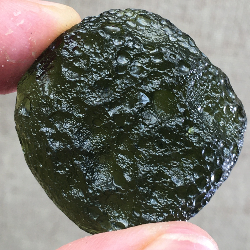 55.1Ct MOLDAVITE From Czech Republic From Meteorite Impact With Chips