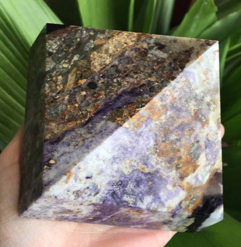 Natural tourmaline& fluorite&chalcopyrite& amethyst Crystal Gem Stone Pyramid