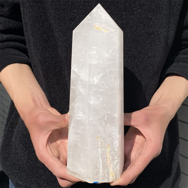 2550gNatural White Quartz Obelisk Crystal Wand Point Healing Mineral Stone