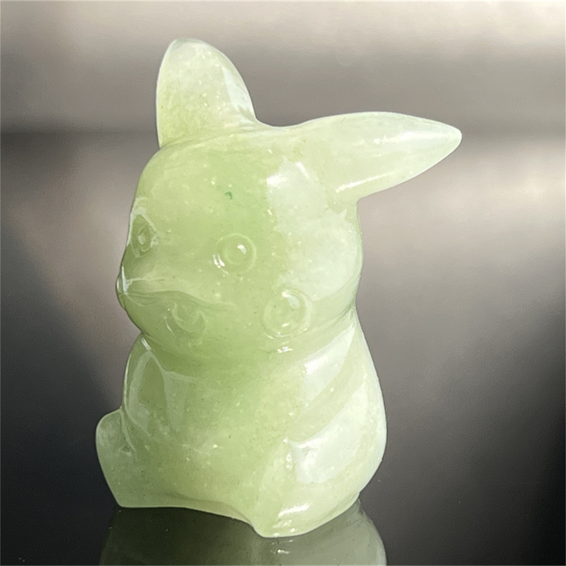 1.5" Natural quartz carved Pikachu skull Quartz crystal skull reiki healing