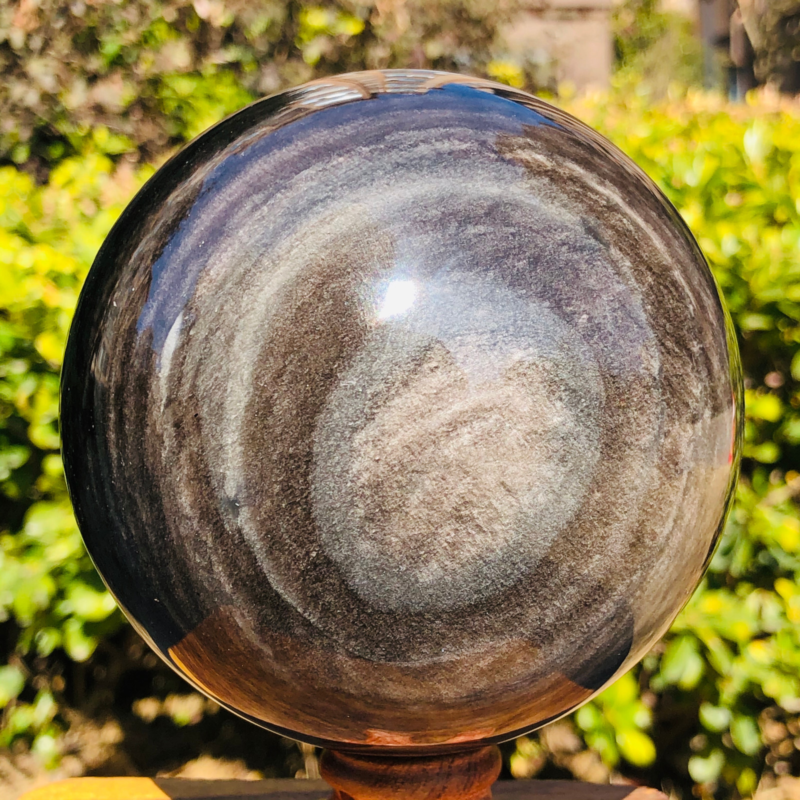 3.82LB Natural Silver Obsidian Sphere Crystal quartz Ball Healing
