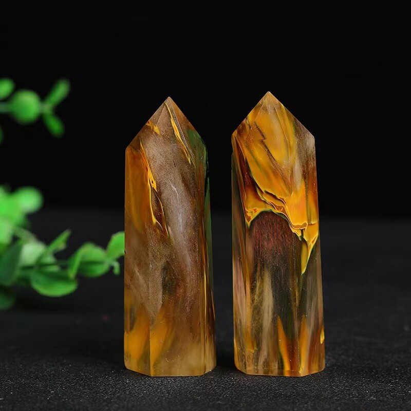 Natural Crystal Point Wand Tower Column Chakra Obelisk Quartz Healing Stone Rock